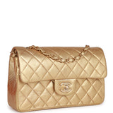 Chanel Vintage Small Classic Double Flap Bag Gold Metallic Lambskin Gold Hardware