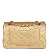 Chanel Vintage Small Classic Double Flap Bag Gold Metallic Lambskin Gold Hardware