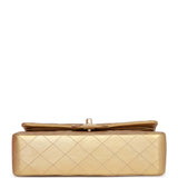 Chanel Vintage Small Classic Double Flap Bag Gold Metallic Lambskin Gold Hardware