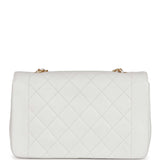 Chanel Vintage Medium Diana Flap Bag White Lambskin Gold Hardware