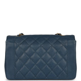Chanel Vintage Medium Diana Flap Bag Blue Caviar Gold Hardware