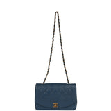 Chanel Vintage Medium Diana Flap Bag Blue Caviar Gold Hardware