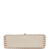 Chanel Vintage XXL Travel Flap Bag Striped Linen Gold Hardware