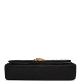 Chanel Vintage Gripoix Pearl Chain Bag Black Satin Gold Hardware