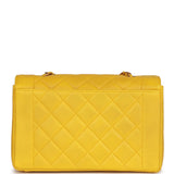 Chanel Vintage Medium Diana Flap Bag Yellow Lambskin Gold Hardware