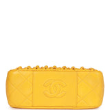 Chanel Vintage Knotted Camera Bag Yellow Lambskin Gold Hardware