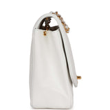 Chanel Vintage Medium Diana Flap Bag White Caviar Gold Hardware