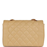 Chanel Vintage Medium Diana Flap Bag Beige Caviar Gold Hardware