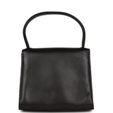 Chanel Vintage Flap Bag with Top Handle Black Lambskin Gold Hardware