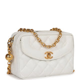 Chanel Vintage Camera Bag White Caviar Gold Hardware