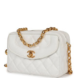 Chanel Vintage Camera Bag White Caviar Gold Hardware
