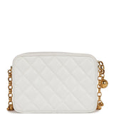 Chanel Vintage Camera Bag White Caviar Gold Hardware