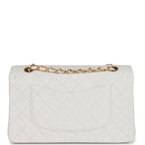 Chanel Vintage Medium Classic Double Flap Bag White Lambskin Gold Hardware