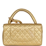 Chanel Vintage Kelly Parent and Child Flap Bag Set Gold Metallic Lambskin Gold Hardware
