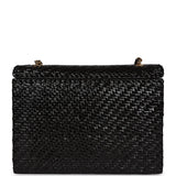 Chanel Vintage Flap Bag Black Wicker Gold Hardware