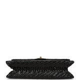 Chanel Vintage Flap Bag Black Wicker Gold Hardware