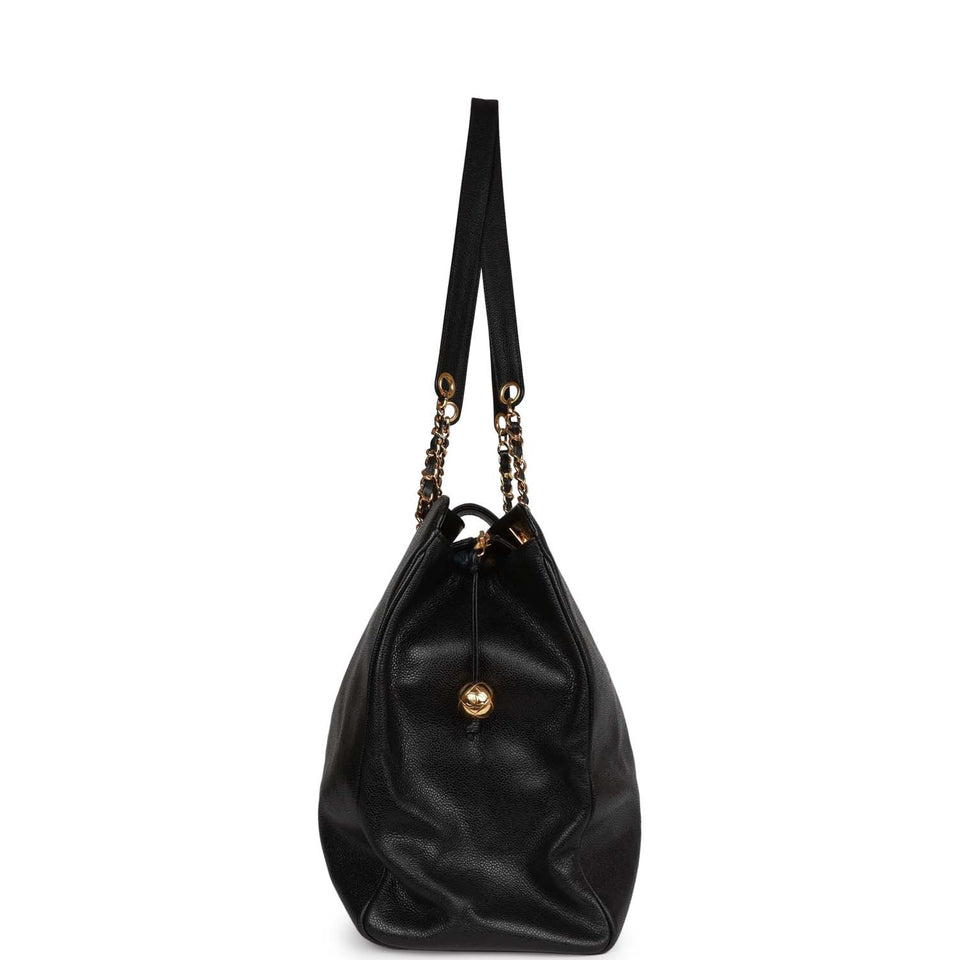 Chanel Vintage Supermodel Tote Black Caviar Gold Hardware