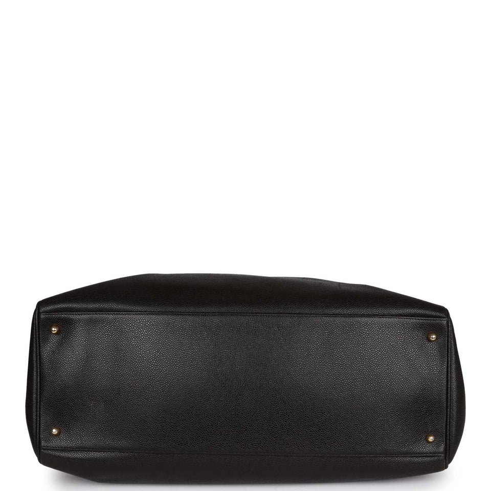 Chanel Vintage Supermodel Tote Black Caviar Gold Hardware