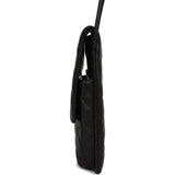 Chanel Vintage Cambon Messenger Crossbody Black and Grey Calfskin Silver Hardware