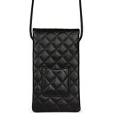 Chanel Vintage Cambon Messenger Crossbody Black and Grey Calfskin Silver Hardware