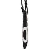 Chanel Vintage Cambon Flat Messenger Black and White Lambskin Silver Hardware