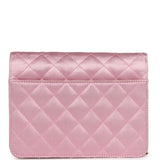 Chanel Vintage Mini Straight Flap Bag Pink Satin Gold Hardware