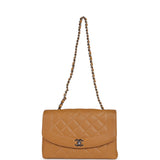 Chanel Vintage Medium Diana Flap Bag Dark Beige Caviar Silver Hardware