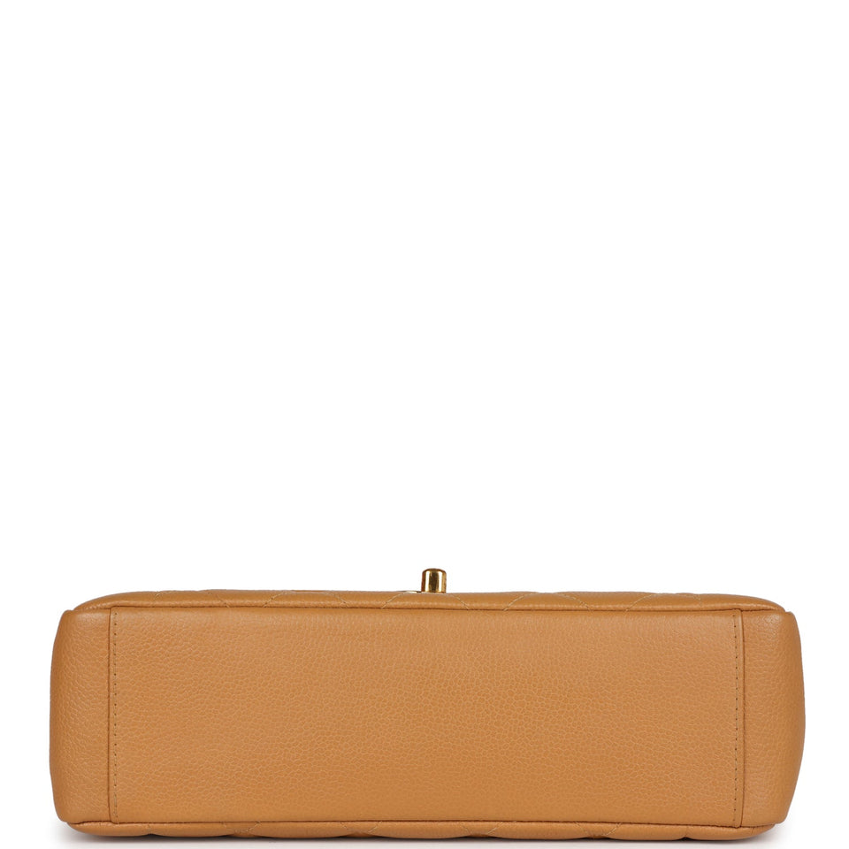 Chanel Vintage Medium Diana Flap Bag Dark Beige Caviar Gold Hardware