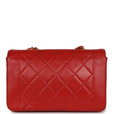 Chanel Vintage Small Diana Flap Bag Red Lambskin Gold Hardware