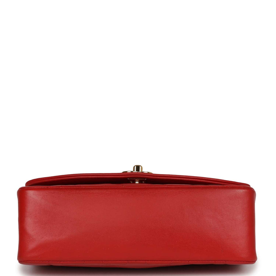 Chanel Vintage Small Diana Flap Bag Red Lambskin Gold Hardware