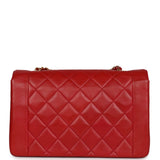 Chanel Vintage Small Diana Flap Bag Red Lambskin Gold Hardware