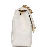 Chanel Vintage Mini Square Flap White Caviar Gold Hardware