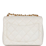 Chanel Vintage Mini Square Flap White Caviar Gold Hardware