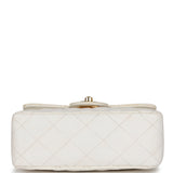 Chanel Vintage Mini Square Flap White Caviar Gold Hardware
