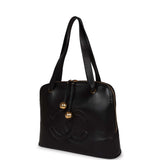 Chanel Vintage Timeless CC Dome Tote Black Lambskin Gold Hardware