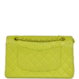Chanel Vintage Medium Classic Double Flap Lime Green Lambskin Green Hardware