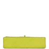 Chanel Vintage Medium Classic Double Flap Lime Green Lambskin Green Hardware