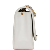 Chanel Vintage Medium Diana Flap Bag White Caviar Gold Hardware