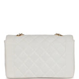 Chanel Vintage Medium Diana Flap Bag White Caviar Gold Hardware