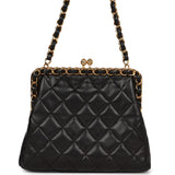 Chanel Vintage Frame Bag Black Lambskin Gold Hardware