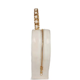 Chanel Vintage Heart Vanity Bag White and Black Patent Antique Gold Hardware
