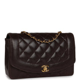 Chanel Vintage Medium Diana Flap Bag Brown Caviar Gold Hardware