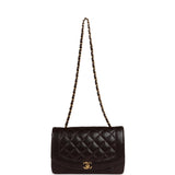 Chanel Vintage Medium Diana Flap Bag Brown Caviar Gold Hardware