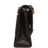 Chanel Vintage Medium Classic Double Flap Black Lambskin Gold Hardware
