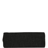 Chanel Vintage Kelly Top Handle Bag Black Denim Gold Hardware