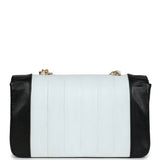 Chanel Vintage Small Mademoiselle Flap White and Navy Lambskin Gold Hardware