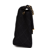 Chanel Vintage Mini Square Flap Bag Black Canvas Gold Hardware
