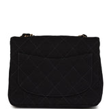 Chanel Vintage Mini Square Flap Bag Black Canvas Gold Hardware