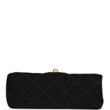 Chanel Vintage Mini Square Flap Bag Black Canvas Gold Hardware
