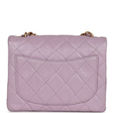 Chanel Vintage Mini Square Flap Bag Light Purple Lambskin Matte Gold Hardware